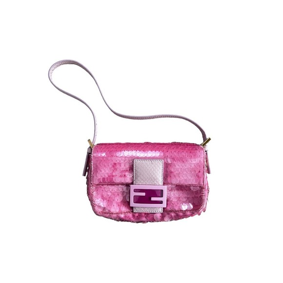 Fendi Handbags - Sold！Fendi  pink mini baguette
